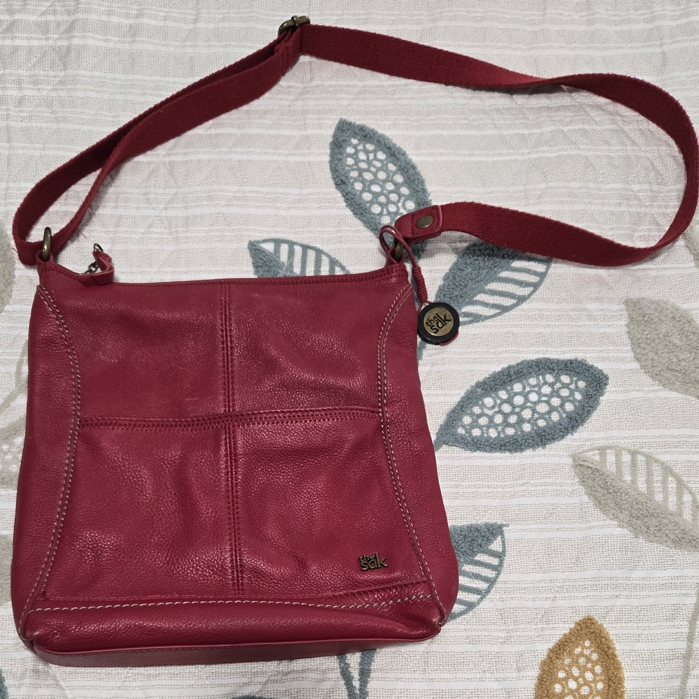 The Sak Red Pebbled Leather Crossbody Bag